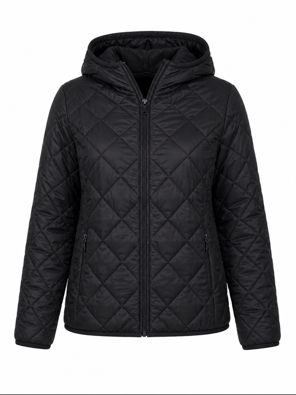 TNA Black Quilted Jacket with Sherpa Lining - Picture 2 of 4